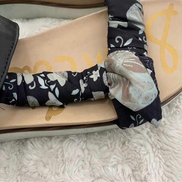 Sam Edelman Ashie Anthropologie Floral Scarf Black Boho Sandals Size 9.5 - Picture 7 of 16